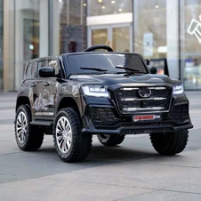 Детский электромобиль джип M 6138EBLRS-2 Toyota черный с автопокраской фото 11