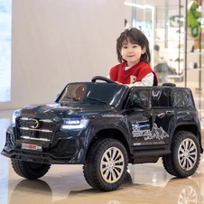 Детский электромобиль джип M 6138EBLRS-2 Toyota черный с автопокраской фото 77