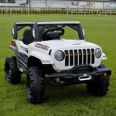 Детский электромобиль M 6357EBLR-1 белый Jeep мягкое сиденье