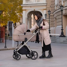 Универсальная коляска 2 в 1 Carrello Vector CRL-6553 Walnut Beige светло-коричневая с люлькой и прогулочным блоком фото 33