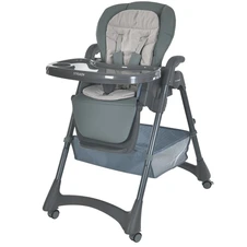 Стульчик для кормления El Camino Steady ME 1177 Total Gray темно-серый с колесиками