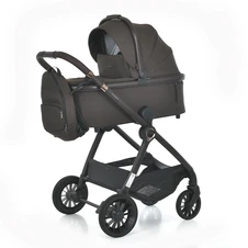Универсальная коляска 2 в 1 El Camino Riviera ME 1183 Dark Chocolate темно-коричневая с люлькой и блоком
