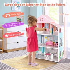 Кукольный домик MD 0249 деревянная игрушка 3 этажа фото 33