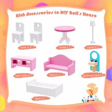 Кукольный домик MD 0249 деревянная игрушка 3 этажа фото 66