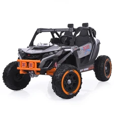 Двухместный детский багги M 6149EBLR-11-7(24V) серо-оранжевый два двигателя по 120W купить