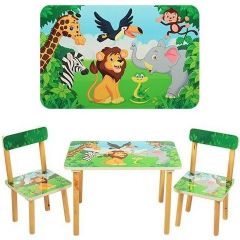 Детский столик 501-11 со стульчиками, столик 501-11 Зоопарк