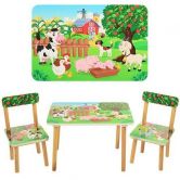 Детский столик 501-10 со стульчиками, столик 501-10 Ферма