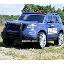 Детский электромобиль джип M 3259 EBLR-4 Police, кожаное сиденье, синий