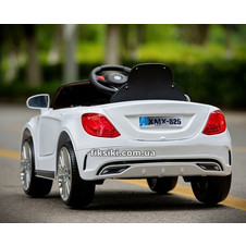 Детский электромобиль XM825 EVA WHITE Mercedes, мягкие колеса, белый фото 11