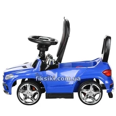 Детская каталка-толокар M 3186 L-4 Mercedes, с родительской ручкой, синий фото 11