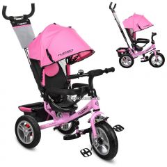 Трехколесный детский велосипед M 3113 A-10, надувные колеса, нежно-розовый
