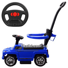 Детская каталка-толокар M 3597A-4 Hummer, с родительской ручкой, синяя фото 11