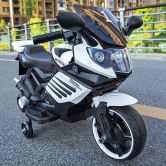 Детский мотоцикл M 3582 EL-1, мягкое сиденье, черно-белый