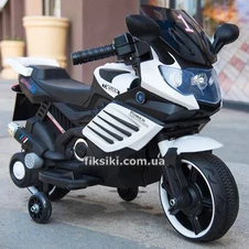 Детский мотоцикл M 3582 EL-1, мягкое сиденье, черно-белый фото 33
