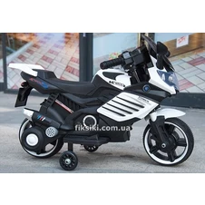 Детский мотоцикл M 3582 EL-1, мягкое сиденье, черно-белый фото 44