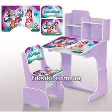 Детская парта W 2071-57-3 Enchantimals, со стульчиком, сиреневая