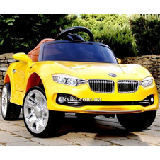 Детский электромобиль M 3175 EBLR-6, BMW с кожаным сиденьем, желтый