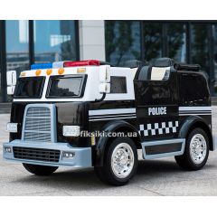 Купить Детский электромобиль M 3828 EBLR-2, двухместный Полиция, черный