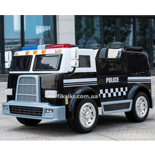Детский электромобиль M 3828 EBLR-2, двухместный Полиция, черный