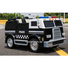 Детский электромобиль M 3828 EBLR-2, двухместный Полиция, черный купить