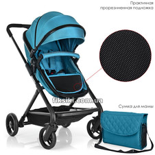 Коляска детская M 3895-12 универсальная, трансформер, бирюзовая купить