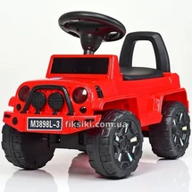 Детская каталка-толокар M 3898 L-3, Jeep с кожаным сиденьем, красная