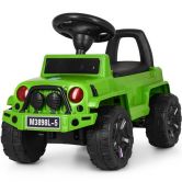 Детская каталка-толокар M 3898 L-5, Jeep с кожаным сиденьем, зеленая