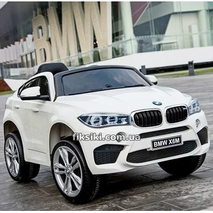 Детский электромобиль JJ 2199 EBLR-1, BMW с кожаным сиденьем, белый