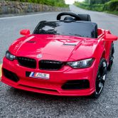 Детский электромобиль M 3982 EBLR-3, BMW с кожаным сиденьем, красный