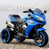 Детский мотоцикл M 3688 EL-4 BMW, кожаное сиденье, синий