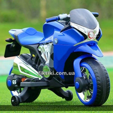 Мотоцикл M 3682 L-4 на аккумуляторе, мягкое сиденье, синий