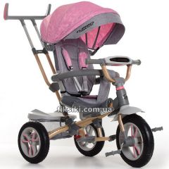 Детский трехколесный велосипед M 4058-15, надувные колеса, нежно-розовый | Дитячий триколісний велосипед M 4058-15