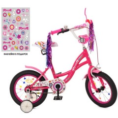 Купить Детский велосипед PROF1 14д. Y1423-1, Bloom, малиновый