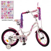 Детский велосипед PROF1 16д. Y1625 Bloom, бело-малиновый