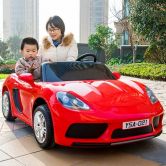 Детский электромобиль M 4055 ALS-3 Porsche, двухместный, красный