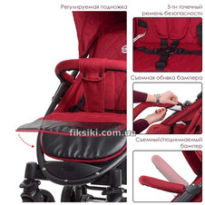 Прогулочная коляска M 3409L FAVORIT Crimson, красная купить