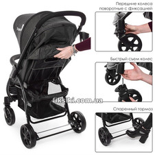 Прогулочная коляска M 3409L FAVORIT Graphite, серая фото 33