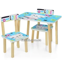 Детский столик 501-58-2, со стульчиками, Кошка