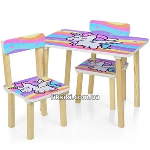 Детский столик 501-66, со стульчиками, Единорог