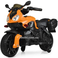 Детский мотоцикл M 4080 EL-7, кожаное сиденье, оранжевый