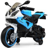 Детский мотоцикл M 4103-1-4 на аккумуляторе, бело-синий | Дитячий мотоцикл M 4103-1-4